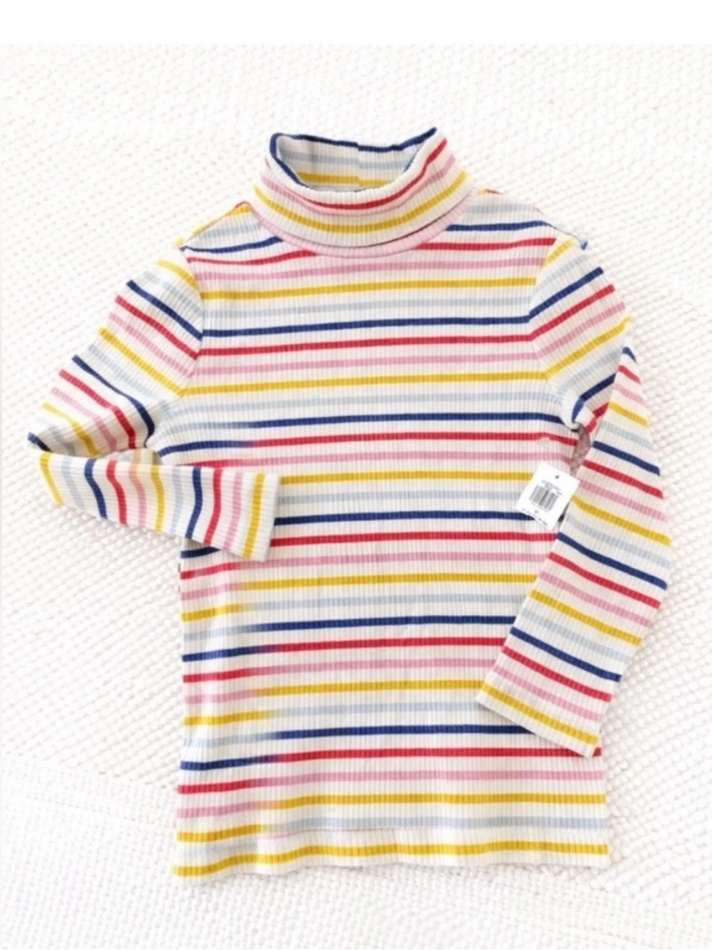 Old Navy Rainbow Stripe Ribbed Turtleneck Top NWT Girls 3T